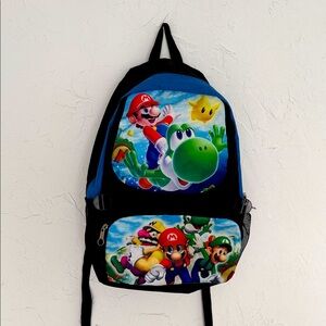Super Mario Black Backpack with Luigi Yoshi Wario